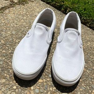 White slip on vans